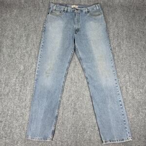 Levi Jeans Mens 36x34 Blue Denim Regular Fit Straight Casual Strauss Signature